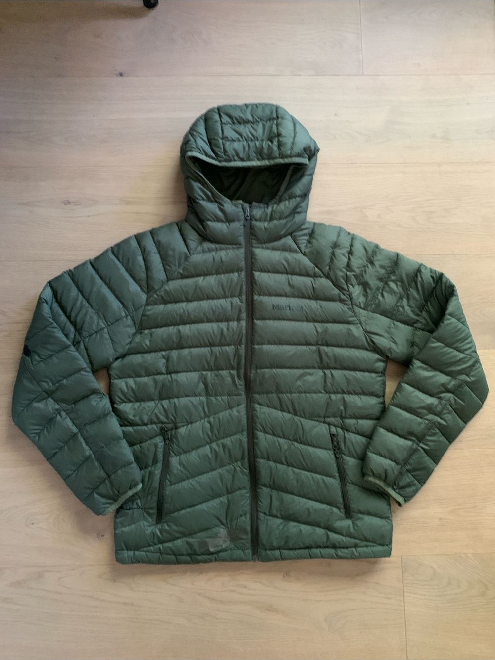 Marmot Highlander 700 Fill Down Hoody Men’s L Forest Green Puffer Jacket